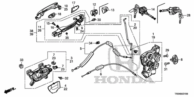 Front Door Locks - Outer Handle for 2012 Honda Civic #0