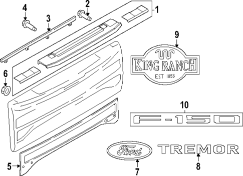 Exterior Trim - Tail Gate for 2025 Ford F-150 #1