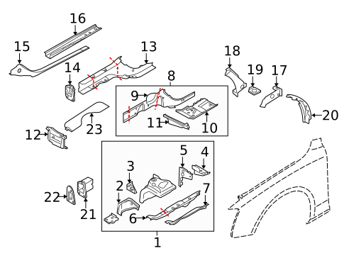Structural Components & Rails for 2013 Audi RS5 #0