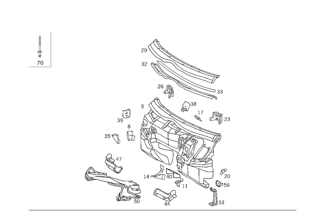 2026200108 - Front Panel: Firewall for Mercedes-Benz: C220, C230, C280, C43 AMG Image image