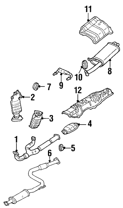 Exhaust Components for 1999 Mitsubishi Diamante #1