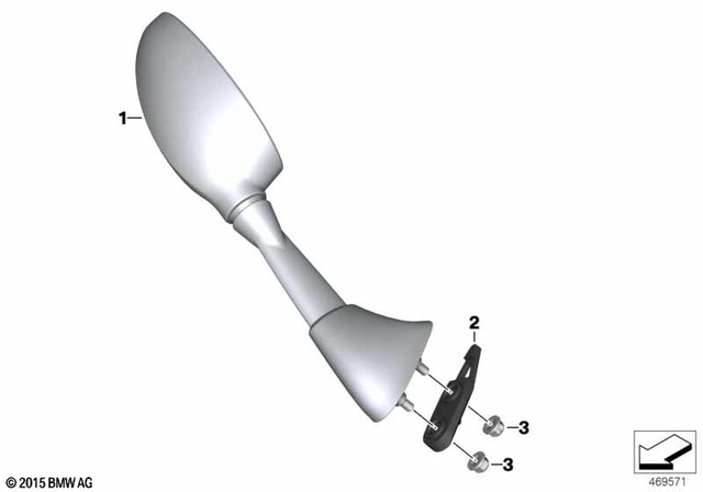 51167718514 - Body Equipment: Mirror Right -  for BMW-Motorrad Image