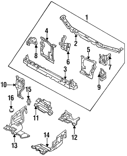 Radiator Support for 1997 Mazda MX-6 #0