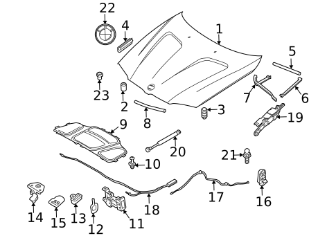 Hood & Components for 2006 BMW X3 #0