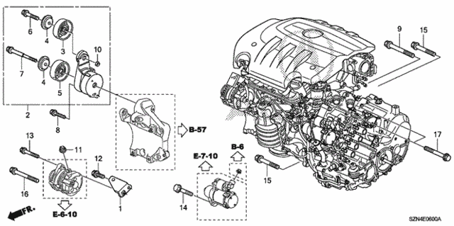 Alternator Bracket  - Tensioner for 2011 Acura ZDX #0