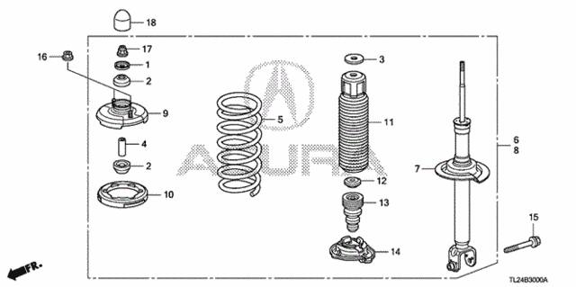 Rear Shock Absorber for 2009 Acura TSX #0
