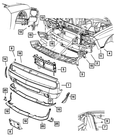 Front Bumper and Fascia for 2012 Dodge Challenger #0
