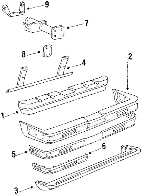 Bumper & Components - Rear for 1987 Buick Riviera #0
