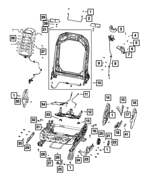 Front Seats - Adjusters, Recliners, Shields and Risers for 2022 Jeep Wrangler #0