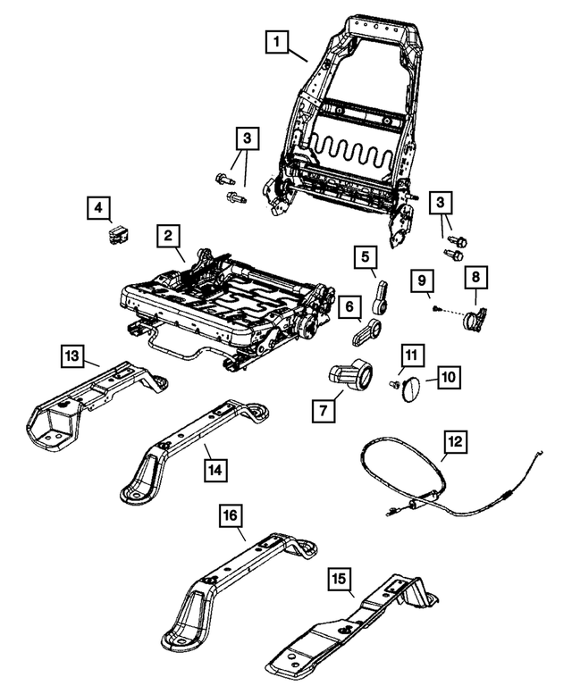 « 68136846AA – Interior Trim : Coussin De Siège Avant Cadre pour Mopar Image »
