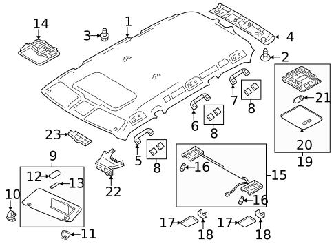 Interior Trim - Roof for 2015 INFINITI QX80 #0