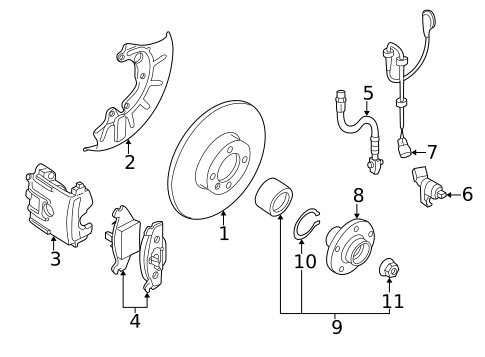Front Brakes for 2000 Volkswagen Jetta #0