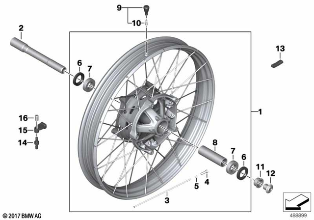 36318395499 - : Cross Spoke Wheel Black Front - 2.15X21 for BMW-Motorrad Image