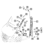 1AR96GRAAA - Interior Trim: Plastic Rivet, Lower for Mopar Image