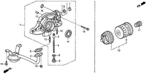 Oil Pump - Oil Strainer ('93-'95 S,SI) for 1995 Honda Civic del Sol #0