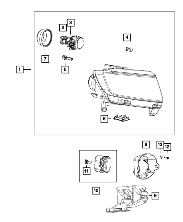 68084077AC - Electrical: Headlamp, Left for Mopar Image image