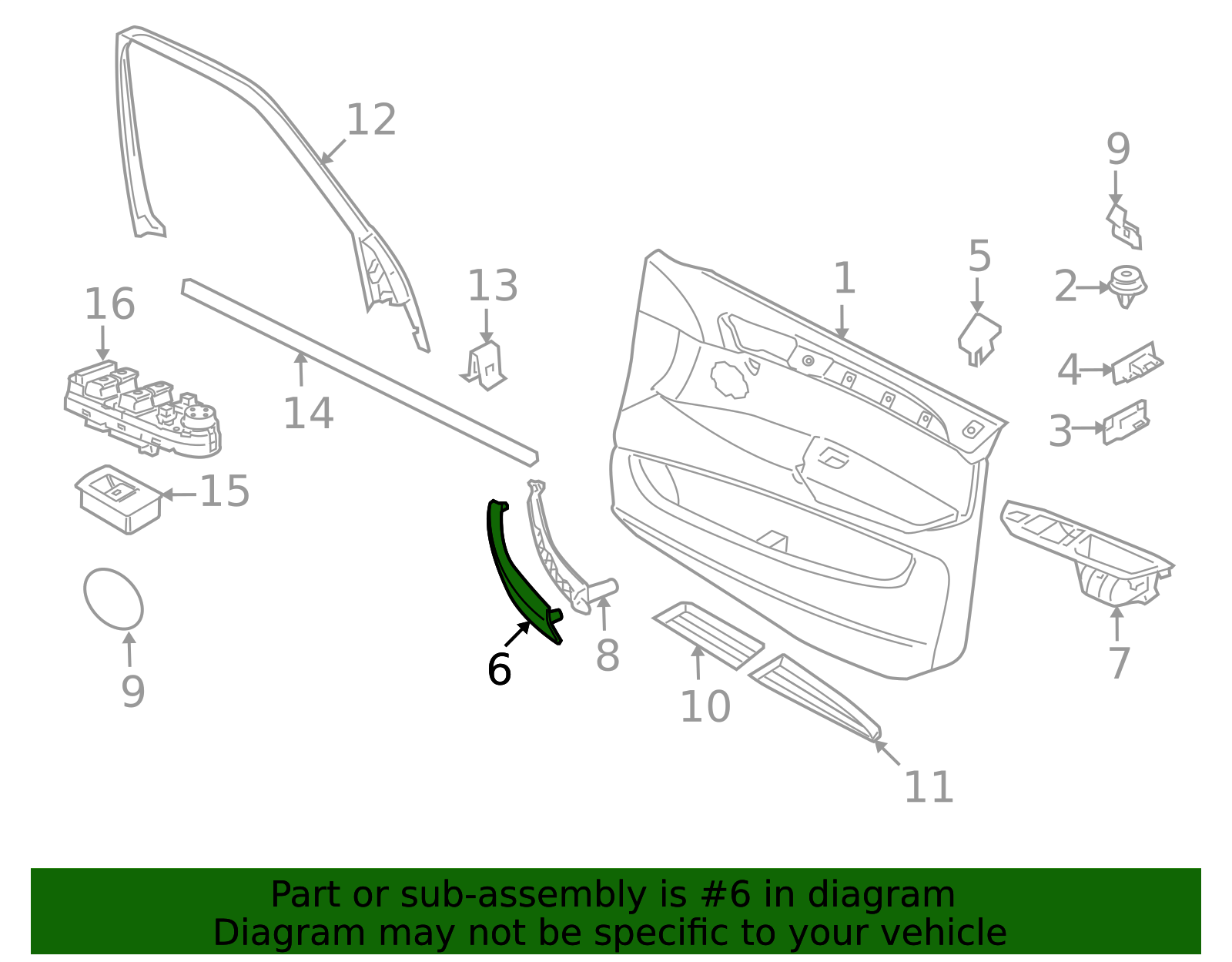 51416970166 - 2007-2014 BMW Door Panel Handle Cover (51-41-6-970