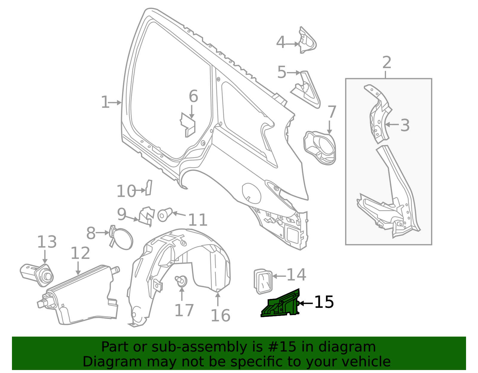 2013-2020 INFINITI Quarter Panel Reinforcement 788523JA0A | OEM