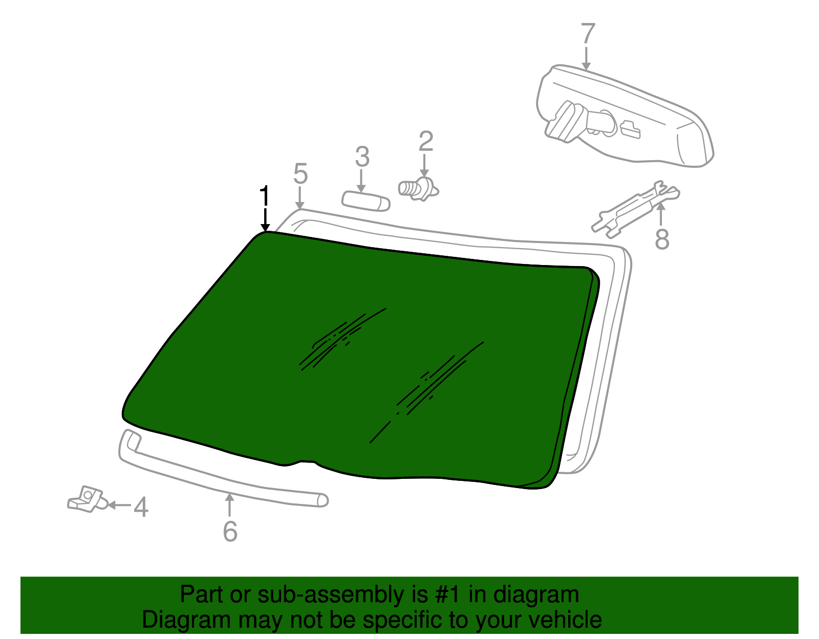 *。+Sola。* 2024-2025 Toyota Land Cruiser Windshield 56101-6B933 | OEM