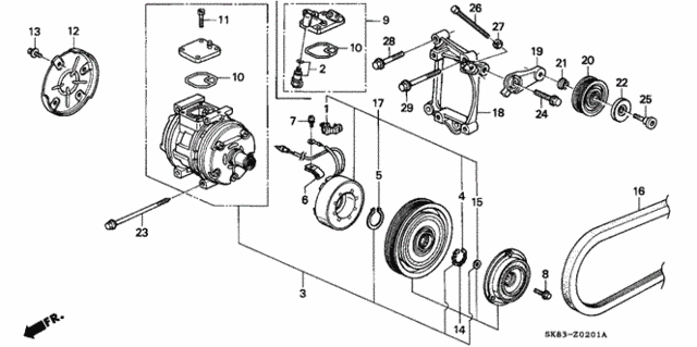 A/C Compressor (2) for 1991 Acura Integra #0