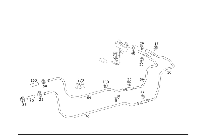 9954514 - Fuel System: Holder for Mercedes-Benz: CLS500, CLS55 AMG, CLS550, CLS63 AMG, E320, E500, E55 AMG, S350, S400, S600, S63 AMG Image image