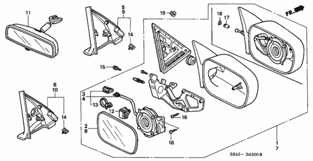 Mirror (1) for 2001 Honda Accord #0