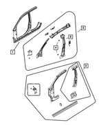 5160163AC - Body Sheet Metal Except Doors: B Pillar Inner Panel, Left for Jeep: Patriot Image
