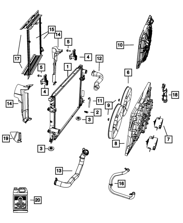 55038183AC - : Radiator Outlet Hose for Mopar Image