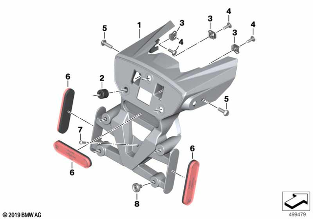 46628566826 - Frame and Mounting Parts: Adapter, Licence Plate Support -  for BMW-Motorrad Image