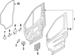EK4Z6120124Q - Body: Door Shell for Ford: E-Transit, Transit-150, Transit-250, Transit-350, Transit-350 HD Image