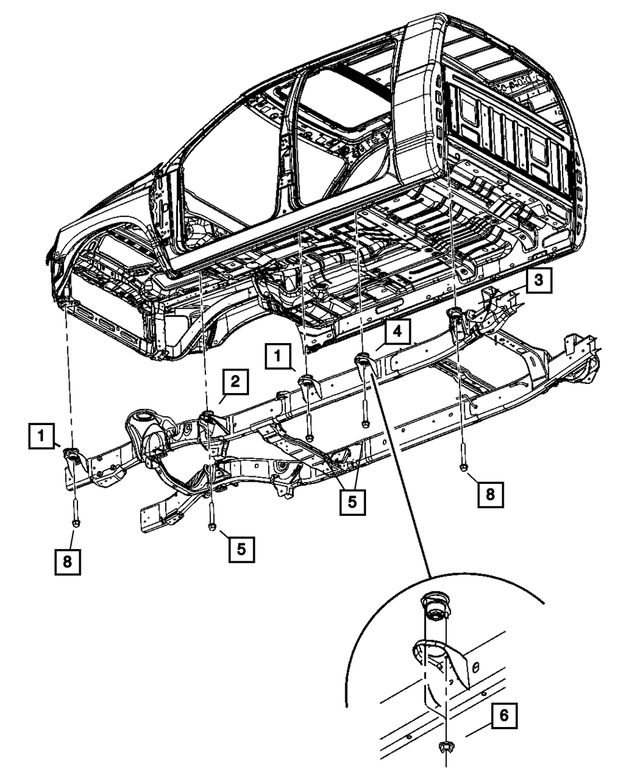 68090735AB - Frame, Bumper and Fascia: Body Hold Down Cushion for Mopar Image