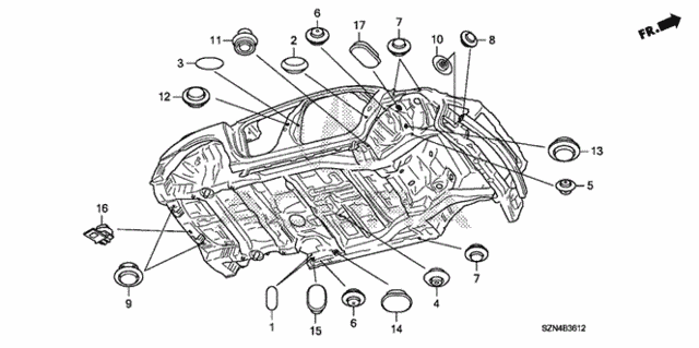 Grommet (Lower) for 2012 Acura ZDX #0
