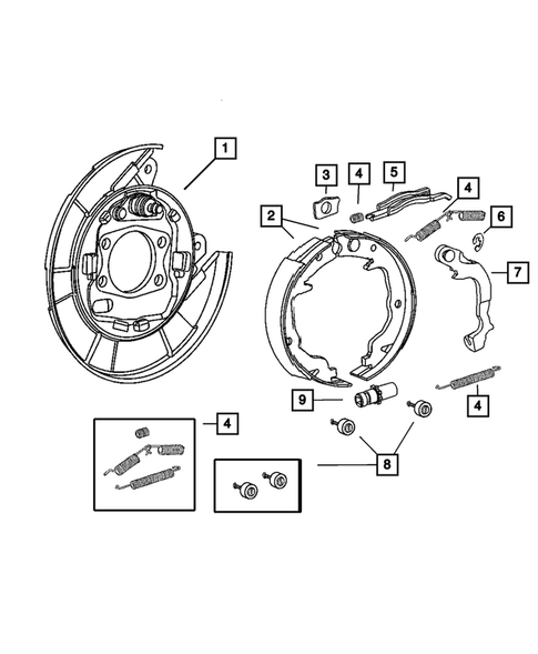 Parking Brake Lever, Cables, and Rear Disc Park Brake Assembly for 2011 Chrysler 200 #0