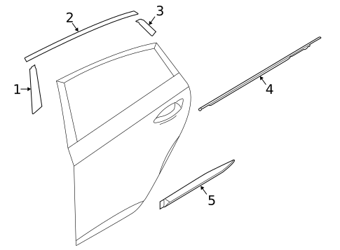 Exterior Trim - Rear Door for 2019 Hyundai Ioniq #0
