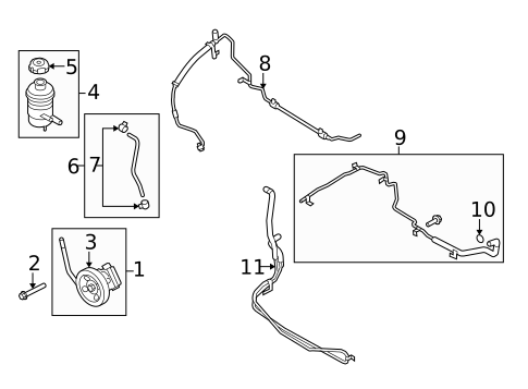 Pump & Hoses for 2009 Kia Borrego #0