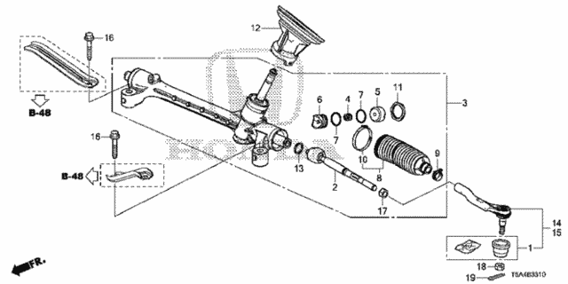 Steering Gear Box (KA) (KC) for 2016 Honda Fit #0
