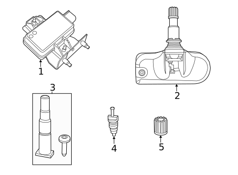 Tire Pressure Monitor Components for 2014 Chrysler 300 #0