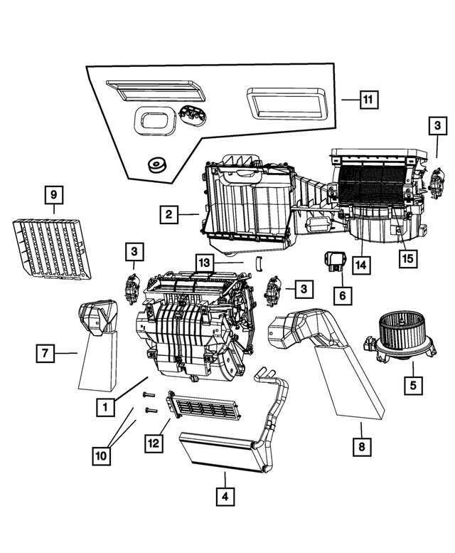 « 55111300AB – Air Conditioners and Heaters : Répartition Au Plancher Conduit, Côté Droit pour Mopar Image »