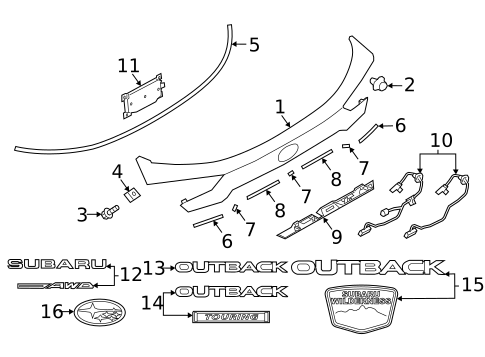 Exterior Trim - Lift Gate for 2024 Subaru Outback #0