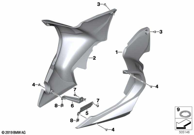 46638533580 - : Engine Spoiler Right for BMW-Motorrad Image