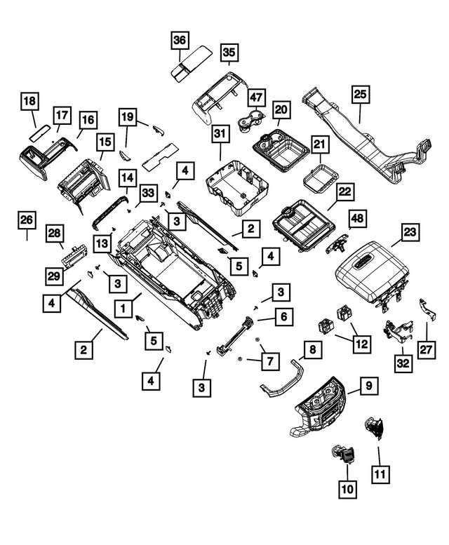 6WX74RN8AB - Interior Trim: Base Console for Mopar Image