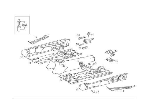 Front Floor for 1992 Mercedes-Benz 500SL #0