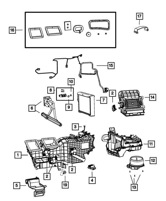 68048902AB - Air Conditioners and Heaters: A/c And Heater Actuator for Mopar Image