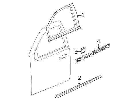 Exterior Trim - Front Door for 2012 Cadillac Escalade ESV #0