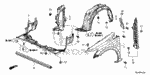 74101TR3A50 - Body/Air Conditioning: FENDER, R. FR. (INNER) for Honda Image