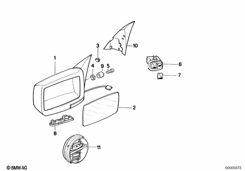 Outside Mirror for 1992 BMW 535i #0