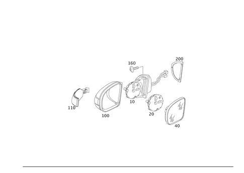 Outside Rear View Mirror, on the Left for 2005 Mercedes-Benz S430 #0