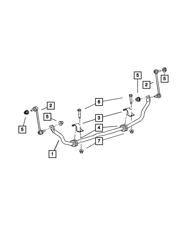 4743027AA - Front Suspension &amp; Drive: Front Sway Bar for Mopar Image
