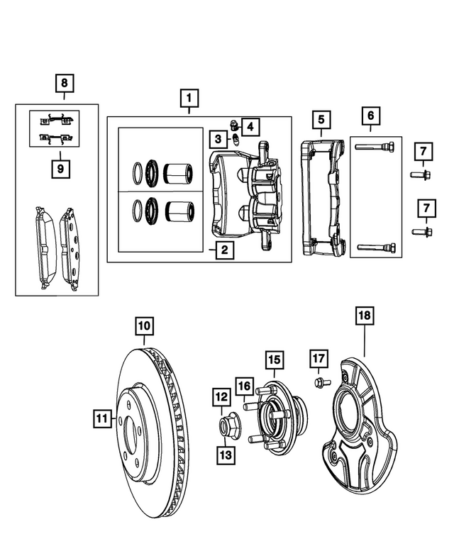 68654091AA - Brakes: Disc Brake Caliper Assembly, Left for Mopar Image