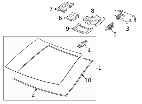 Glass - Windshield for 2017 Cadillac XTS #0